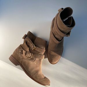 Kate spade grayish tan suede boots